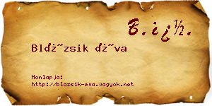 Blázsik Éva névjegykártya