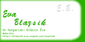 eva blazsik business card